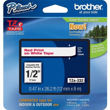 BROTHER Cartridge, Tape, 1/2""-Rd/We BRTTZE232